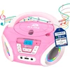 KLIM Candy Kids vaikiškas nešiojamas CD grotuvas su FM radiju, 13 W, rožinis, KCDY