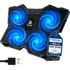 KLIM nešiojamojo kompiuterio aušinimo stovas su 4 ventiliatoriais ir 2 USB, mėlynas K2N