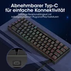 KOORUI mechaninė 60 % žaidimų klaviatūra su RGB apšvietimu, QWERTZ, MKC01