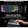 KOORUI mechaninė belaidė žaidimų klaviatūra Bluetooth, RGB, QWERTZ, 82 klavišai, MK082-Raudonas