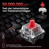 KOORUI mechaninė belaidė žaidimų klaviatūra Bluetooth, RGB, QWERTZ, 82 klavišai, MK082-Raudonas
