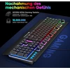 KOORUI žaidimų klaviatūra QWERTZ su RGB apšvietimu ir riešo atrama K0104