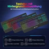 KOORUI žaidimų klaviatūra QWERTZ su RGB apšvietimu ir riešo atrama K0104
