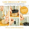 KRUSTENZAUBER rinkinys du krepšeliai tešlos kildinimui su fermentacijos stikline, 600 ml, rataniniai, natūralios spalvos