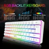 KUIYN 60 % laidinė žaidimų klaviatūra su RGB apšvietimu, 61 klavišo, V700