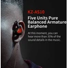 KZ į ausis įdedamos laidinės HiFi ausinės su 5 armatūriniais keitikliais AS10