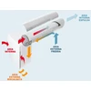 La Ventilazione rekuperatorius V-eco100pl su higrostatu ir laikmačiu, 46 cm, 3 W