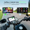 LAMTTO motociklininkų 7 colių IP67 GPS navigacijos sistema su CarPlay, Android Auto ir Bluetooth 5.0, RM