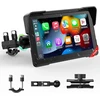 LAMTTO motociklininkų 7 colių IP67 GPS navigacijos sistema su CarPlay, Android Auto ir Bluetooth 5.0, RM