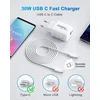 Lemsen 30 W USB-C tinklo įkroviklis su 2 m USB-C kabeliu, PD 3.0, YH-30WAC