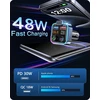 LENCENT automobilinis FM siųstuvas Bluetooth 5.3 su PD 30 W ir QC 18 W