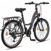 Licorne Bike miesto dviratis Stella, 21 pavarų sistema, 24 colių ratai, plieno rėmas, antracito spalvos