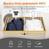 Lifewit dvigubas skalbinių krepšys su dangčiu, 160 l, sulankstomas, smėlio spalvos
