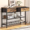 Lifewit konsolinis stalas su 2 medžiaginiais stalčiais, 100 × 30 × 72 cm, 22152