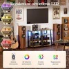 Lifewit multimedijos stovas su 4 lygiais, LED apšvietimu, ratukais, 60 × 55 × 90,2 cm, rudas