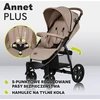 Lionelo Annet Plus sportinis vežimėlis iki 22 kg su EVA ratais, smėlio spalvos