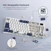 LQXQ mechaninė žaidimų klaviatūra SK80, 75 %, RGB, USB-C, keičiamais jungikliais