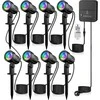 MEIKEE lauko RGB LED sodo šviestuvas su nuotolinio valdymo pultu, IP66, 8 žibintai, 10 spalvų, 30 režimų SP01RB