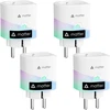 Meross išmanusis Wi-Fi Matter kištukinis lizdas su energijos skaitikliu 16 A, 4 vnt., MSS315