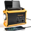 Mesqool avarinis radijas su saulės įkrovimu, 12000 mAh akumuliatorius, USB, AM/FM, žibintuvėlis, SOS, IPX6