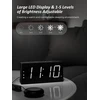 Mesqool garsinis ir vibracinis žadintuvas su dvigubu žadintuvu, USB įkrovimu, LED ekranu, MEU-1001eM-W
