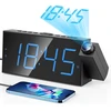 Mesqool projekcinis žadintuvas su LED ekranu, dvigubu žadintuvu, USB įkrovimu ir 7 colių ekranu M-1001F-B