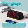 Mesqool skaitmeninis radijo žadintuvas su projektoriumi, FM radijas, dvigubas žadintuvas, USB-C ir USB krovimas, CR1024