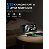 Mesqool skaitmeninis žadintuvas su vibracija, LED ekranas, dviejų laikų signalas, reguliuojamas garsumas, USB įkrovimas, 1028EM