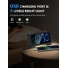 Mesqool žadintuvas su vibracija, USB-C įkrovimu, LED ekranas, dvigubas signalas, 1028EM