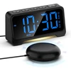 Mesqool žadintuvas su vibracija, USB-C įkrovimu, LED ekranas, dvigubas signalas, 1028EM
