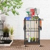Mimoke įrankių lentyna su kabliais ir reguliuojamais ratukais, 85 cm, metalinė, juoda MMK-DMGJJZ-S