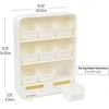 Mind Reader arbatos pakelių organizatorius su 9 skyriais ir 2 stalčiais, 26 × 8,3 × 34,9 cm, TBORG-WHT