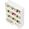 Mind Reader arbatos pakelių organizatorius su 9 skyriais ir 2 stalčiais, 26 × 8,3 × 34,9 cm, TBORG-WHT