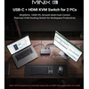 MINIX KVM jungiklis 2 kompiuteriams ir 1 HDMI monitoriui, 8K 60 Hz, 100 W PD, K2