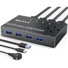 MLEEDA USB 3.0 KVM jungiklis 4 kompiuteriams ir 4 USB prievadams, su nuotoliniu valdikliu, KC-434