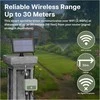 MMOBIEL išmanusis Wi‑Fi laistymo programatorius, saulės ir USB maitinimas, IP54, 30 m nuotolis