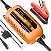 MOTOPOWER akumuliatoriaus įkroviklis 12 V 1 A su laikmačio apsauga ir LED ekranu MP00205B-R