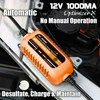 MOTOPOWER akumuliatoriaus įkroviklis 12 V 1 A su laikmačio apsauga ir LED ekranu MP00205B-R