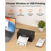 MUNBYN termininė etikečių spausdintuvas Bluetooth, 203 dpi, 4x6 colių, suderinamas su iOS, Android, Mac, Windows, juodas, MU-ITPP130B-BK-EU