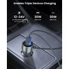 MWIN automobilinis maitinimo adapteris Starlink Mini su USB-C ir USB-A, 30 W, 3 m, CS--A301