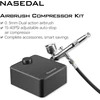 Nasedal dvigubo veikimo aerografo rinkinys su 40 PSI kompresoriumi NT-99B-5Kit