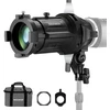 NEEWER optinis spotlight snoot su 20° reguliuojama fokusavimo funkcija ir 16 gobo, LS-48 modelis