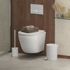 Nerūdijančio plieno šiukšliadėžė su pedalu, Soft-Close dangteliu, matine danga, 3 l, balta
