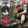 Nigecue nešiojamas saulės radijas su dinaminiu įkrovimu, 20000 mAh, AM/FM, LED žibintuvėlis, XSY350