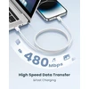 Ningkpow USB-C į Lightning laidas 2 m, 27 W PD, greitas įkrovimas, rinkinys 2 vnt, MFi sertifikatas