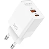 Nitasa USB-C sieninis įkroviklis 30 W su Power Delivery ir Quick Charge, 2 portai, baltas