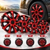 NRM automobilių ratų gaubtai 16 colių juodi ir raudoni, 4 vnt., KO240