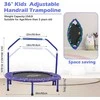 NUKied vaikų trampolinas, sulankstomas, Ø 91,5 cm, su putplasčio rankena ir apsaugine danga, mėlynas, YL-TJ-3601-GC
