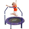 NUKied vaikų trampolinas, sulankstomas, Ø 91,5 cm, su putplasčio rankena ir apsaugine danga, mėlynas, YL-TJ-3601-GC