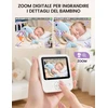 OBVHNUA vaizdo auklė su 2,8 colių 720p ekranu, 2,4 GHz FHSS ir naktiniu matymu ABM900
